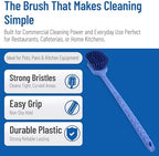 SPARTA 40501EC14 Plastic Large Scrub Brush, Kitchen Brush, Utility Brush With Long Handle For Cleaning, 20 Inches, Blue