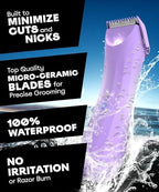 BALLS V3 The Archibald - Body and Bikini Trimmer Women - Wet/Dry, No Cuts, 100% Waterproof, Cordless - Pubic Hair Trimmer for Women and Men with Replaceable Blades