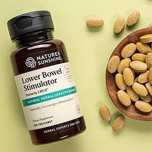 Nature's Sunshine Lower Bowel Stimulator - Helps Relieve Constipation - Cleanse & Detox Your Colon with Natural Herbal Ingredients - 25 Servings - 100 Vegitabs