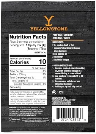Yellowstone Cattleman Steak Marinade 1.25 oz