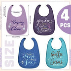 Zhanmai 4 Pcs Funny Adult Bibs for Women Elderly Men Adjustable Washable Dining Clothing Protectors Gifts for Eating Feeding