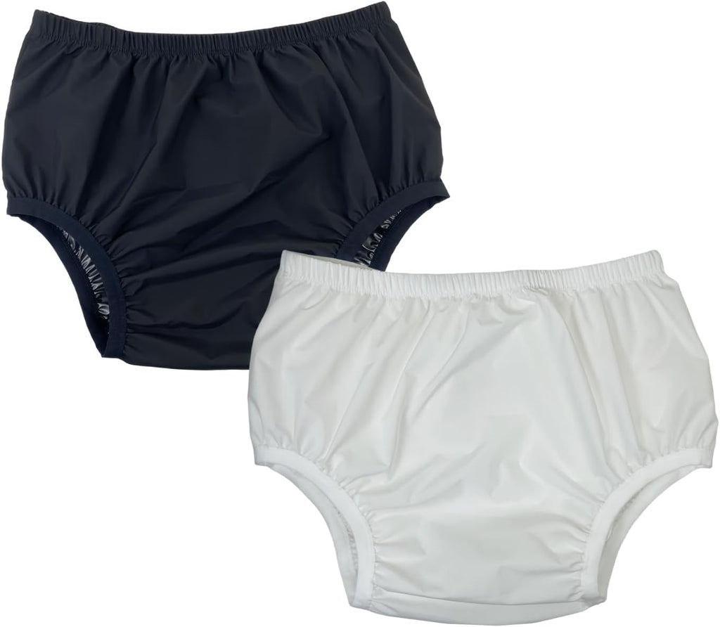 Leakproof Cloth Diaper Covers for Adult, Incontinence Protective Briefs Underwear, Reusable Plastic Pants Special Needs 2Pcs (WhiteBlack, M)