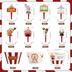 48 Pack Circus Cupcake Toppers and Wrappers, Carnival Party Cake Decoration for Carnival Theme Birthday Party Baby Shower Supplies