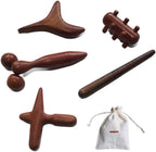 Reflexology Traditional Wooden Thai Massager Tools Full Body Foot Stick Hook Back Spa Face Gua Sha Therapy Trigger Point Massage Tool Relieve Shoulder Pain Wood (Set of 5 Full Body Massage)