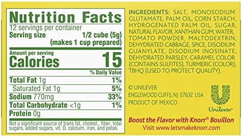 Knorr Cube Bouillon,Vegetable,cubes,2.1 oz,(Pack of 18)