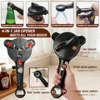 Jar Opener Bottle Opener and Can Opener for Weak hands, 4 in 1 Multi Function Bottle Opener Lid Opener For Arthritic Hands, Fits Kitchen Jars, Bottles & Beer Caps (Beige)