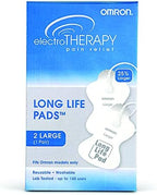 OMRON Long Life Pads for TENS Unit Muscle Stimulator - Large - Drug-Free Pain Relief - Includes 2 Reusable TENS Unit Pads - Durable, Reusable & Washable