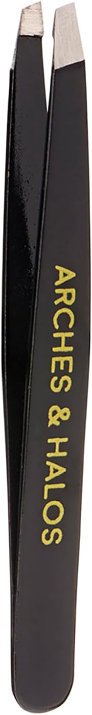 Arches & Halos Surgical Stainless Steel Eyebrow Tweezers - Groom, Pluck and Precisely Shape Brows - Ophthalmologist and Dermatologist Tested - 1 Pc