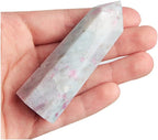 Acxico 1Pcs 7-8cm Natural Pink Tourmaline Tower Quartz Crystal Point Obelisk Wand Healing Gift