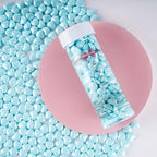 Kasvan Blue Heart Shapes Sprinkles - Edible Candy Pearls 130g/4.58 Oz, Mix Size, Baking Cake Decorations, Ice Cream Toppings and Cookie Decorating, Wedding Party Chirstmas Supplies (Blue)