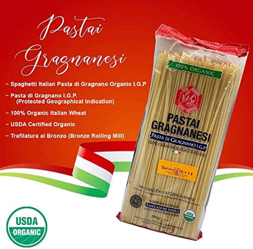 Spaghetti Italian Pasta di Gragnano | I.G.P. Protected | USDA Certified Organic | 17.6 Ounce | 500 Gram