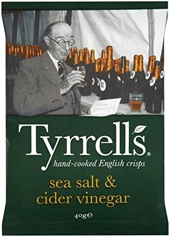 Tyrrells Sea Salt & Cider Vinegar Potato Crisps 40g - Pack of 2