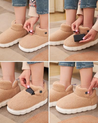 Lilia Heated Slippers for Women with 5000mAh Battery Pack Electric Heated House Shoes rechargeable, heating shoes Foot Warmer with 5V Battery