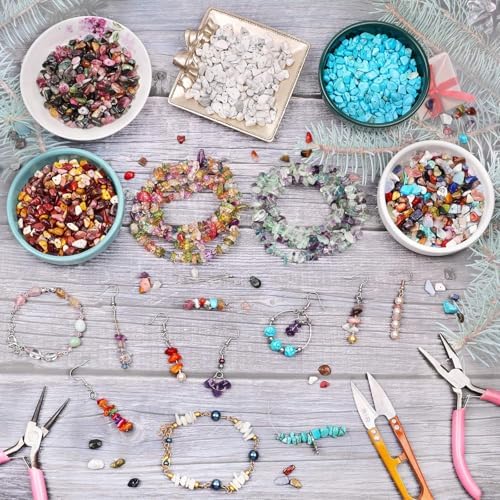 Natural Chip Stone Beads 450pcs Blue Apatite Chips 5-8mm Genuine Real Irregular Healing Crystal Rocks Hole Drilled DIY Loose Gemstone Beads for Jewelry Making Bracelet Earrings Necklace Crafting