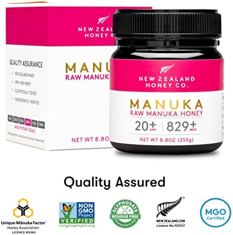 New Zealand Honey Co. Raw Manuka Honey UMF 20+ / MGO 829+ | UMF Certified Raw Medical Grade Honey | 8.8oz