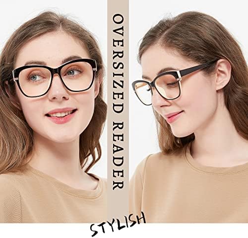 OCCI CHIARI Oversized Reading Glasses for Women Stylish Square Round Readers 1.0 1.25 1.50 1.75 2.0 2.25 2.50 2.75 3.0 3.5