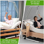 White Bed Trapeze With 300LBS Weight Capacity - Hospital Trapeze Bar For Bed Mobility Pull Up Floor Stand Bar Assisting Elderly Reposition/Rolling/Sitting Tool-free Assemble, Strong And Work Well