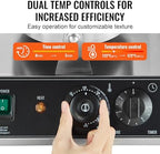 VEVOR Commercial Waffle Maker, Dual-Head Round Waffle Baker Machine, 2460W Non-Stick Stainless Steel Belgian Waffle Iron with Temp and Time Control, Handle, for Restaurant Bakery Snack Bar Family