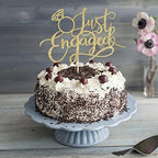 Just Engaged Cake Topper for Engagement Party Decorations, Engaged Ring Sign,We're Engaged Cake Toppers (gold)