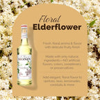 Monin - Elderflower Syrup, Delicate Scent with Floral Sweetness, Great for Cocktails, Lemonades, and Sodas, Gluten-Free, Non-GMO (750 ml)