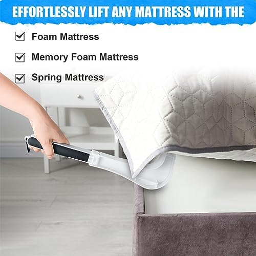 Mattress Lifter Tool, Foldable ABS Non-Slip Bed Sheet Tuck Tool, Ergonomic Under Foldable Mattress Raising Device