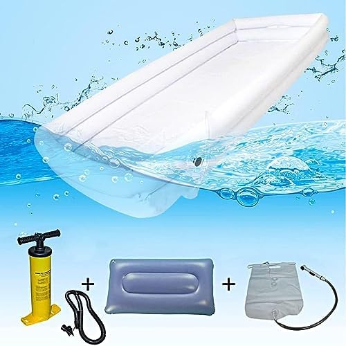 CEEBUS Medical Bedside Shower Bathtub Kit Adult Bathtub Shower System,with Electric Air Pump, Water Bag, Air Pillow, PVC Shower Bath Basin, for Elderly Bathe in Bed Assistive Aid