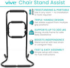 Vive Chair Stand Assist for Elderly - Portable Standing up Assistance for Seniors - Self Lift Aid Disabled & Handicap Fall Prevention - Side Walker Aid - Help You Get up from Couch, Bed, & Floor