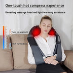 Neck Massager with Heat, Deep Tissue 4D Kneading Pillow, 18 Massage Heads, Adjustable Heat and Speed for Women, Men Relaxation (Color : Black+Bag)