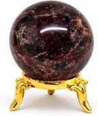 Wholesale Gem Shop Natural Quartz Garnet 40-45 mm Ball Sphere Gemstone A+ Hand Carved Crystal Altar Healing Devotional Focus Spiritual Chakra Cleansing Metaphysical Gift for Men Women