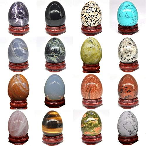 30X40mm Egg Shape Stone Natural Healing Crystal Kegel Massage Accessories Gemstone Reiki Home Decor,Sesame Red Stone,5 PCS