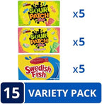 SOUR PATCH KIDS and SWEDISH FISH Soft & Chewy Candy Variety Pack, Bulk Candy, Mother's Day, 15 Boxes