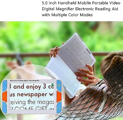 5 Inch Portable Digital Magnifier,3-48 Times Magnification Electronic Low Vision Aids,Low Vision Reading and Newspaper Electronic Magnifying Glass Reader