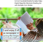 5 Inch Portable Digital Magnifier,3-48 Times Magnification Electronic Low Vision Aids,Low Vision Reading and Newspaper Electronic Magnifying Glass Reader
