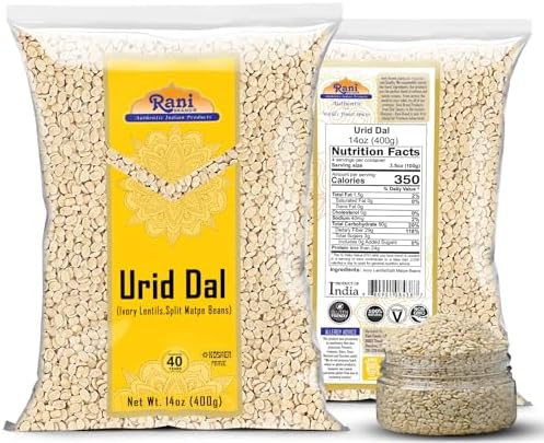 Rani Urid/Urad Dal (Split Matpe Beans Skinless) Indian Lentils 14oz (400g) ~ All Natural | Gluten Friendly | NON-GMO | Kosher | Vegan | Indian Origin
