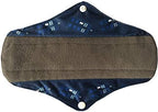MUMBABY 5 Pieces 10 Inch (25.4cm) Regular Charcoal Bamboo Mama Cloth/Menstrual Pads/Reusable Sanitary Pads (Windows, Medium)