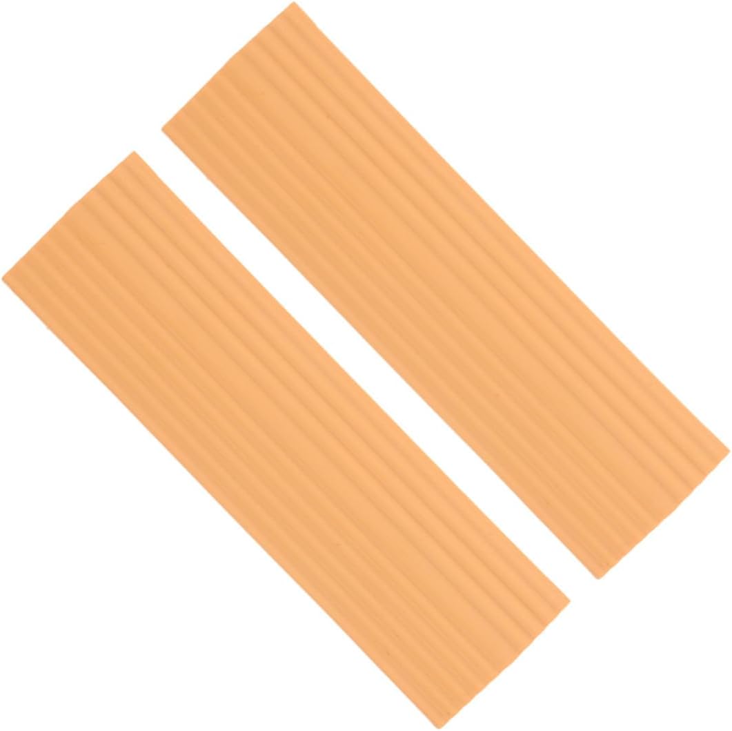 Garneck 2pcs Orange Plastic Indoor Home Threshold Ramp Pads for Robot Vacuum Cleaners, Triangular Ramp Mats for Low Elevation and Door Sills
