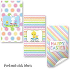 Easter Themed Mini Chocolate Candy Bar Sticker Wrappers for Kids 45 1.4" x 2.6" Wrap Around Labels by AmandaCreation, Great for Party Favors