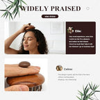 Wooden Scalp Massager for Hair Growth, Bamboo Head Massage Brush to Stimulate Circulation, Natural Anti-Static Scalp Scrubber for Wet/Dry, Relaxing Gua Sha Tool for Face & Body, Gift for Women Men