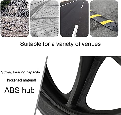 LIGUOYI Solid Rubber Wheelchair Front Rear Caster 2 Pcs, 6inch 7inch 8inch Wheelchair Wheels, Manual Wheelchairs Wheel Replacement Part, with Bearing, for Wheelchairs, Rollators, Walkers, Black Grey