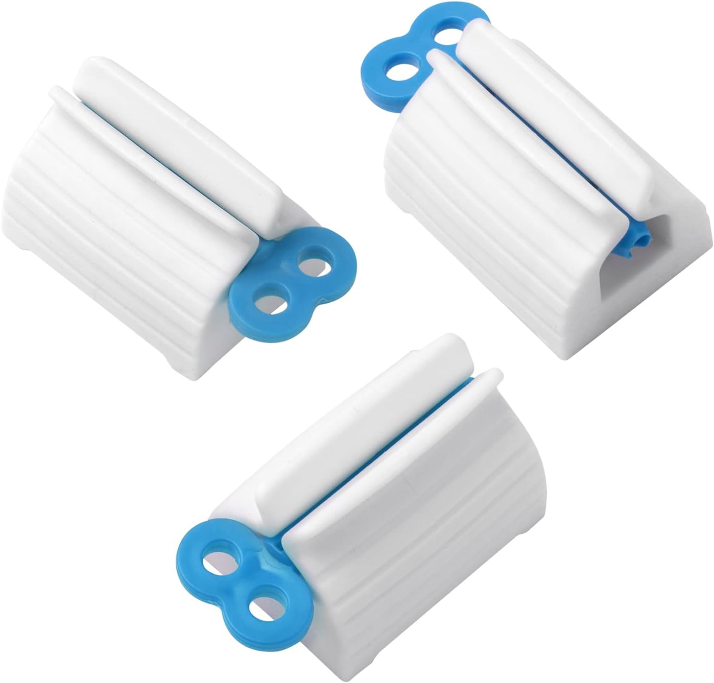 3pcs-Rolling Tube Toothpaste Squeezer Toothpaste Seat Holder Stand for Bathroom Accessories（Blue）