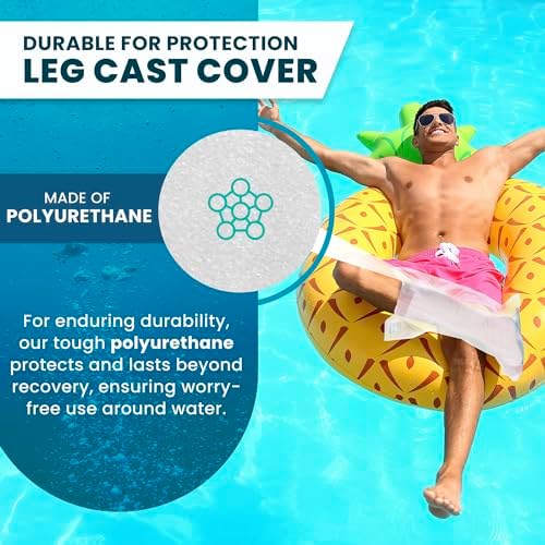 Waterproof Adult Half Leg Cast & Bandage Protector - (L25) Safe for Pool, Bath, & Shower, Reusable, Non-slip sole, Skin-Friendly, Easy to Use - Watertight Seal for Showering - Made in USA