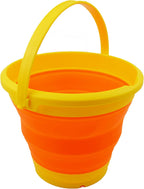 SAMMART 5.5L (1.4 Gallon) Collapsible Plastic Bucket - Foldable Round Tub - Portable Fishing Water Pail - Space Saving Outdoor Waterpot (Yellow/Carrot)