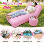 IVOSA Inflatable BBL Chair After Surgery with Ottoman, Portable BBL Sofa Bed with Hole for Sleeping & Post Surgery Recovery, Blow Up Lounger for Butt Support (Pink)