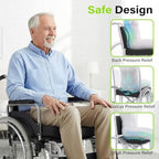 Bed Sore Wheelchair Cushions, 2-Piece Set - Wheelchair Lumbar Pillow,Gel Infused Seat Cushion, 18”x16” for Sciatica, Back & Coccyx Pain，Bedsore Pressure Relief, with Anti-Slip&Washable Cover
