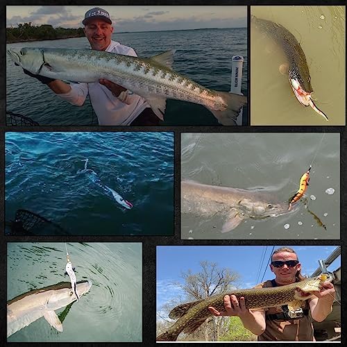 Delong Lures 8" Jerk KILR EEL Fishing Lures & Baits, Saltwater and Freshwater Fishing Lures, Jerkbaits for Largemouth Bass, Musky & Pike, Soft Plastic Baits Ideal for Pond, Creek & Lake - Made in USA