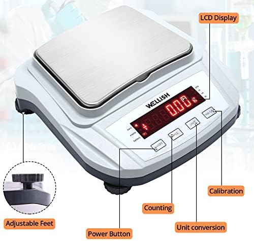 Lab Scale 2000g/0.01g High Precision Digital Scale Analytical Balance Electronic Scale for Kitchen Lab Weighing