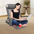 Adjustable Lifting Bed Backrest,20in L Portable Folding Backrest Support W/Armrest + 8 Gears Backrest Support 40-90° 150kg for Neck Head Lumbar Elderly Patient Read Eat (Grey)