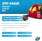 Nightstick XPP-5466R FORTEM Intrinsically Safe Helmet-Mounted Dual-Light Flashlight, Red