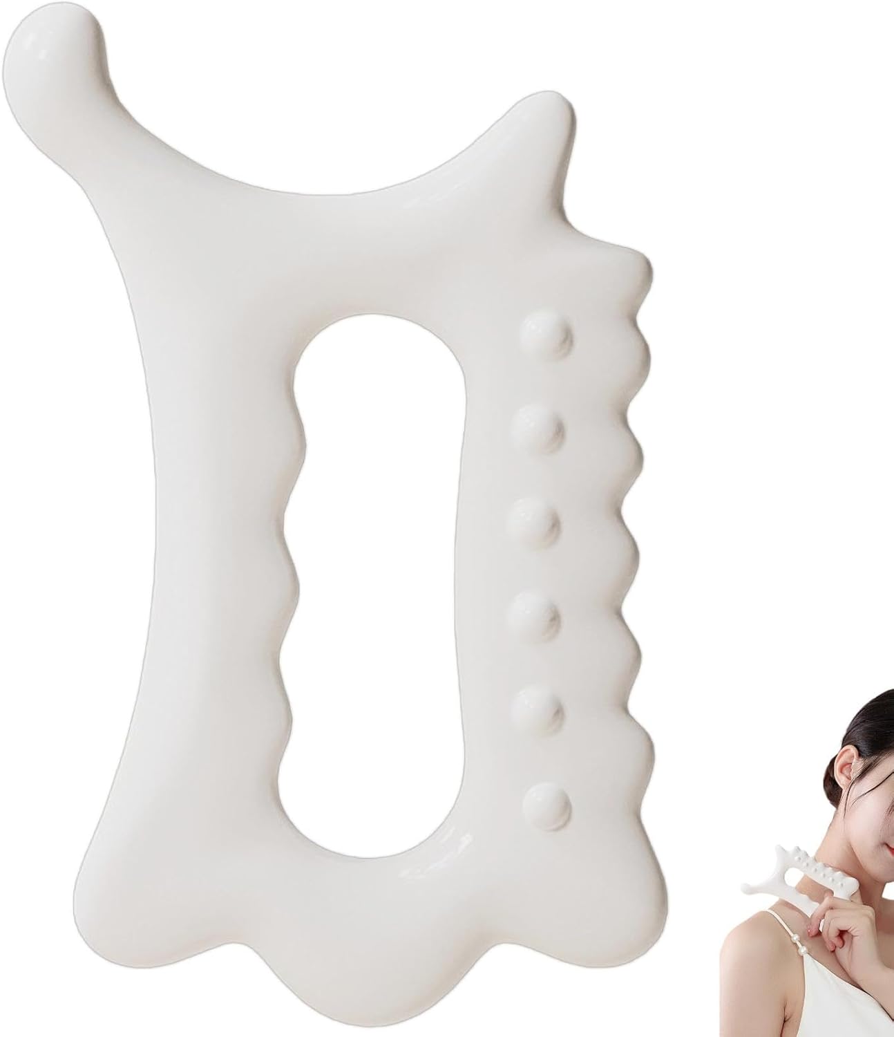 Gua Sha Massage Tool, Traditional Face and Body Scraper for Lymphatic Drainage, Acupressure Point Massager for Relaxation