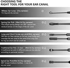 Hion 6 Pcs Ear Wax Removal Kit,Professional Double-Headed Ear Pick Earwax Removal Tools,316L Stainless Steel Ear Cleaner Curette with Cleaning Brush and Storage Box,Suit for Kid Adult(Black)